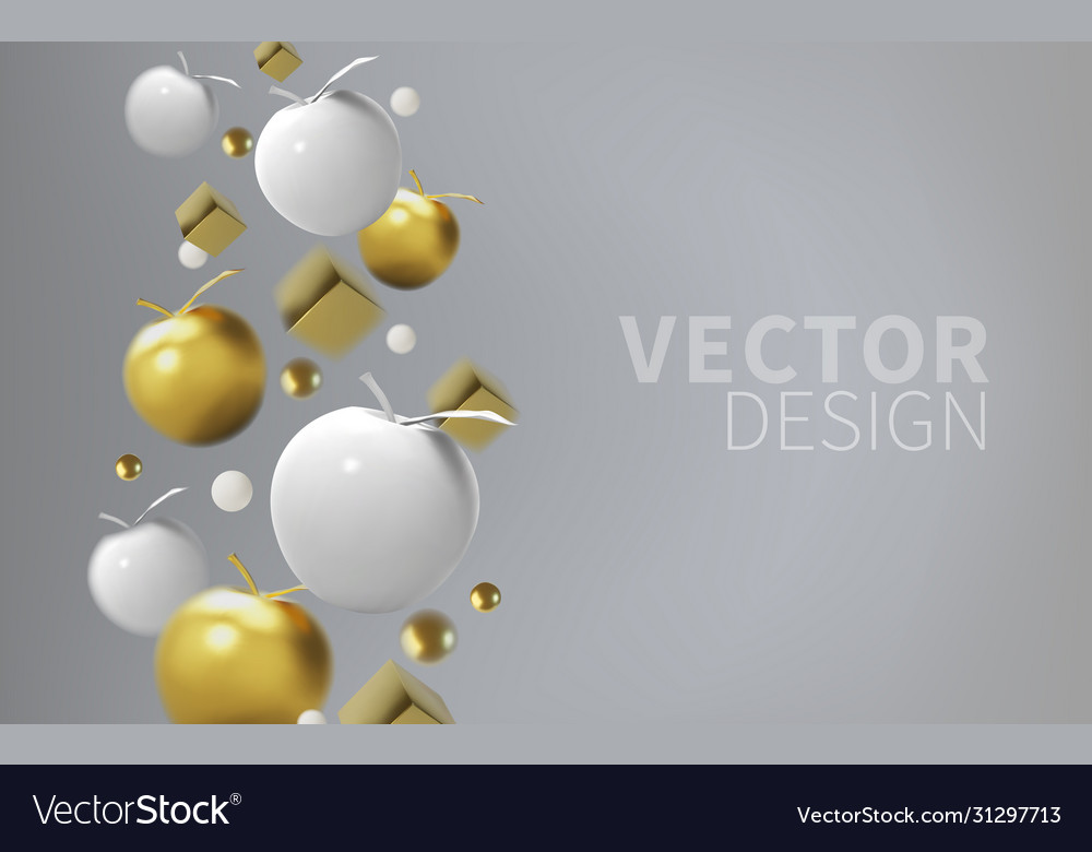 Abstract background with gold apple and metallic Vector Image Abstract background with gold apple and metallic