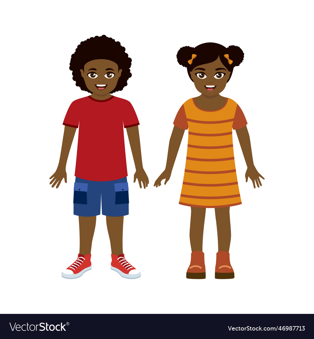 African American Kids Icon Set