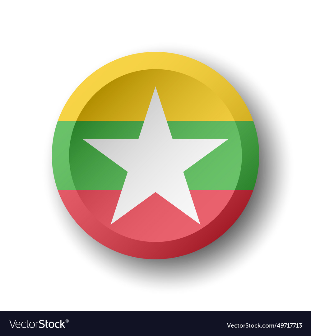 Circle button flag of myanmar