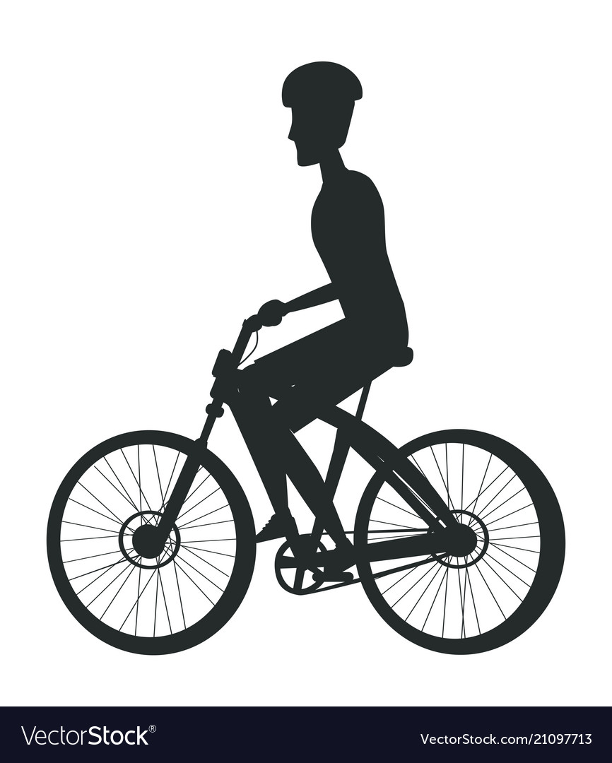 Radfahrer in Cap Riding Bike