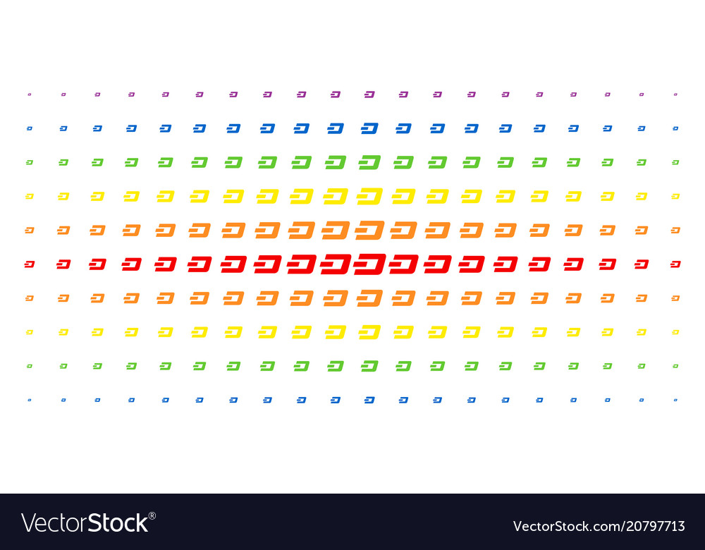 Dash currency spectrum halftone grid Vector Image Dash currency spectrum halftone grid