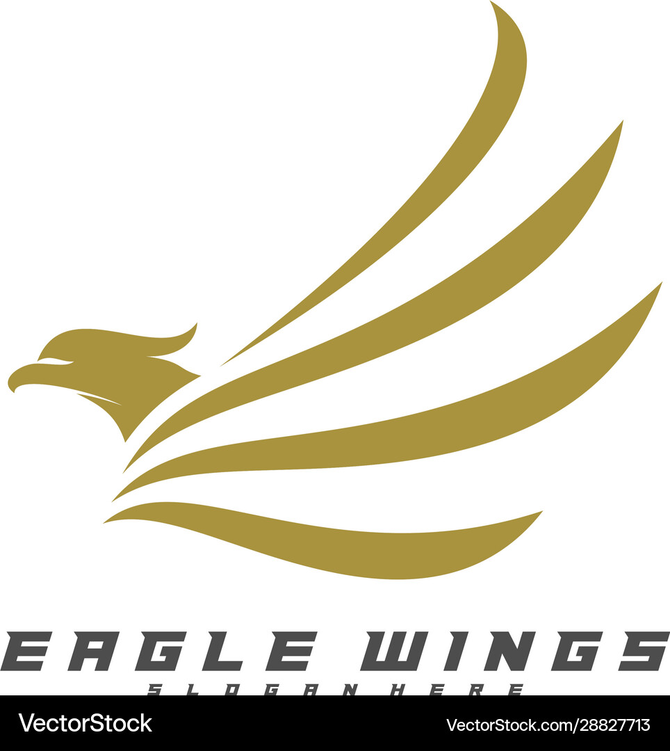 Flying eagle logo design creative template Vector Image