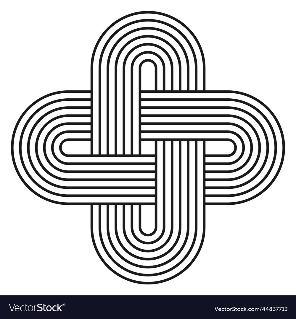 Geometric line loop element in mid century style Vector Image Geometric line loop element in mid century style