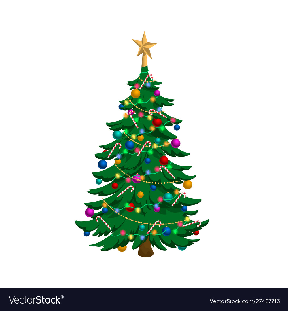 Isolated image christmas tree holiday fir i Vector Image