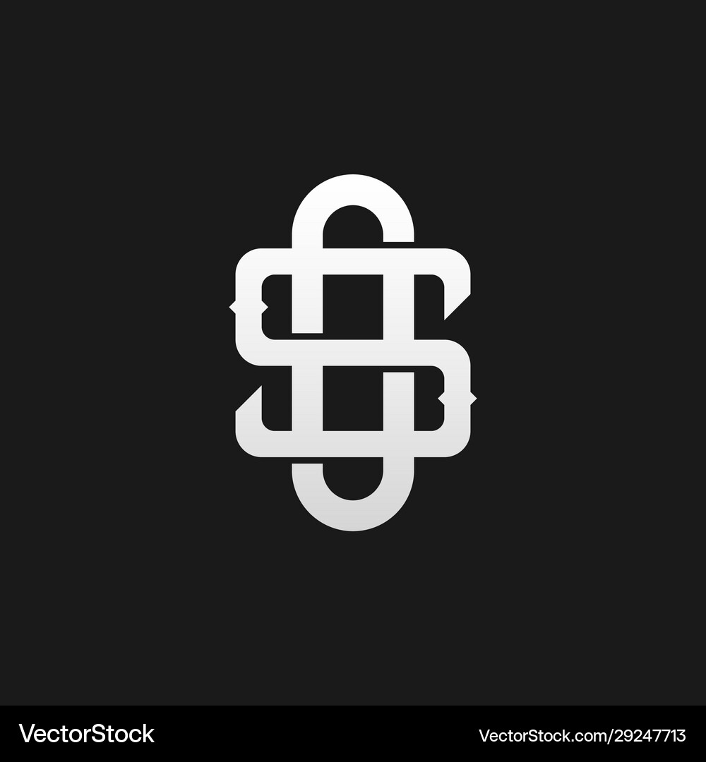 Modern Monogram Logo - SO, OS, S, O Royalty Free Vector