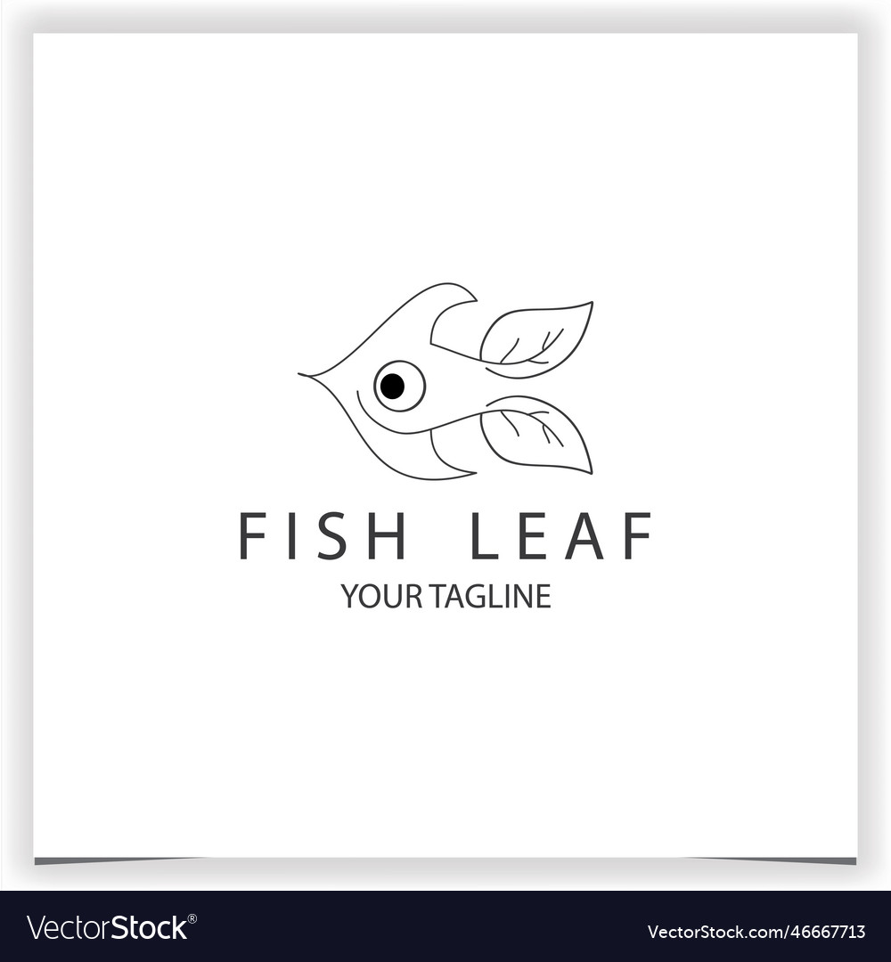 Nature fish and leaf logo premium elegant