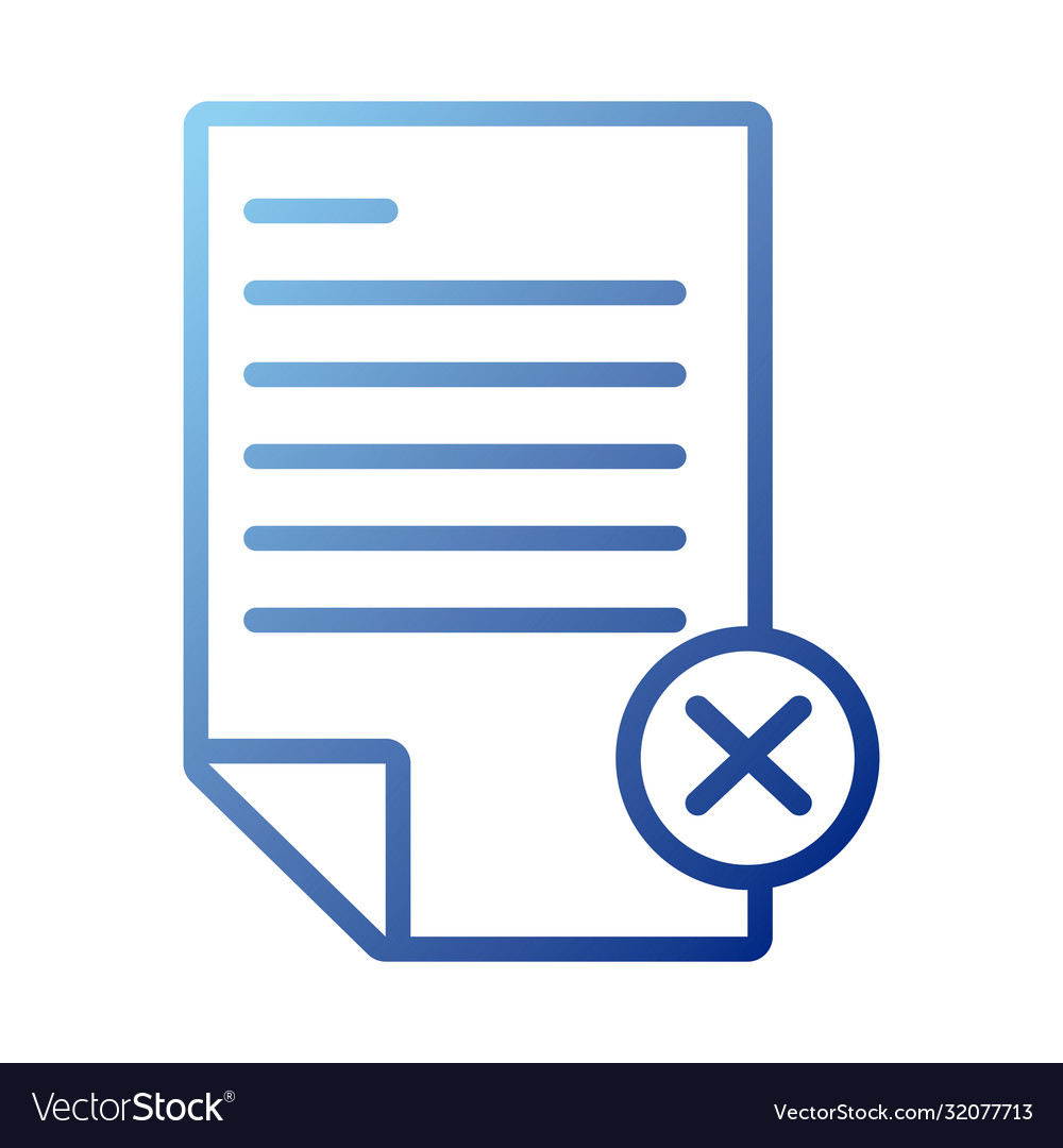 Paper document with bad symbol gradient style icon