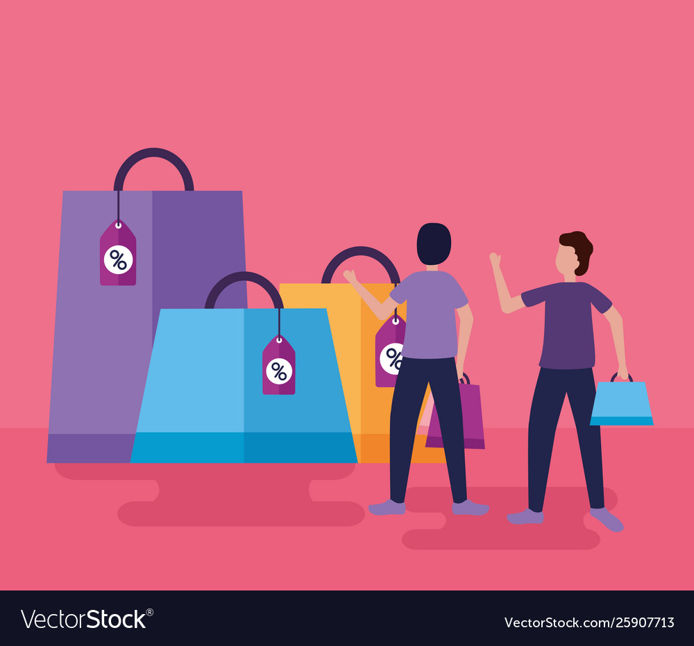 People shopping bags