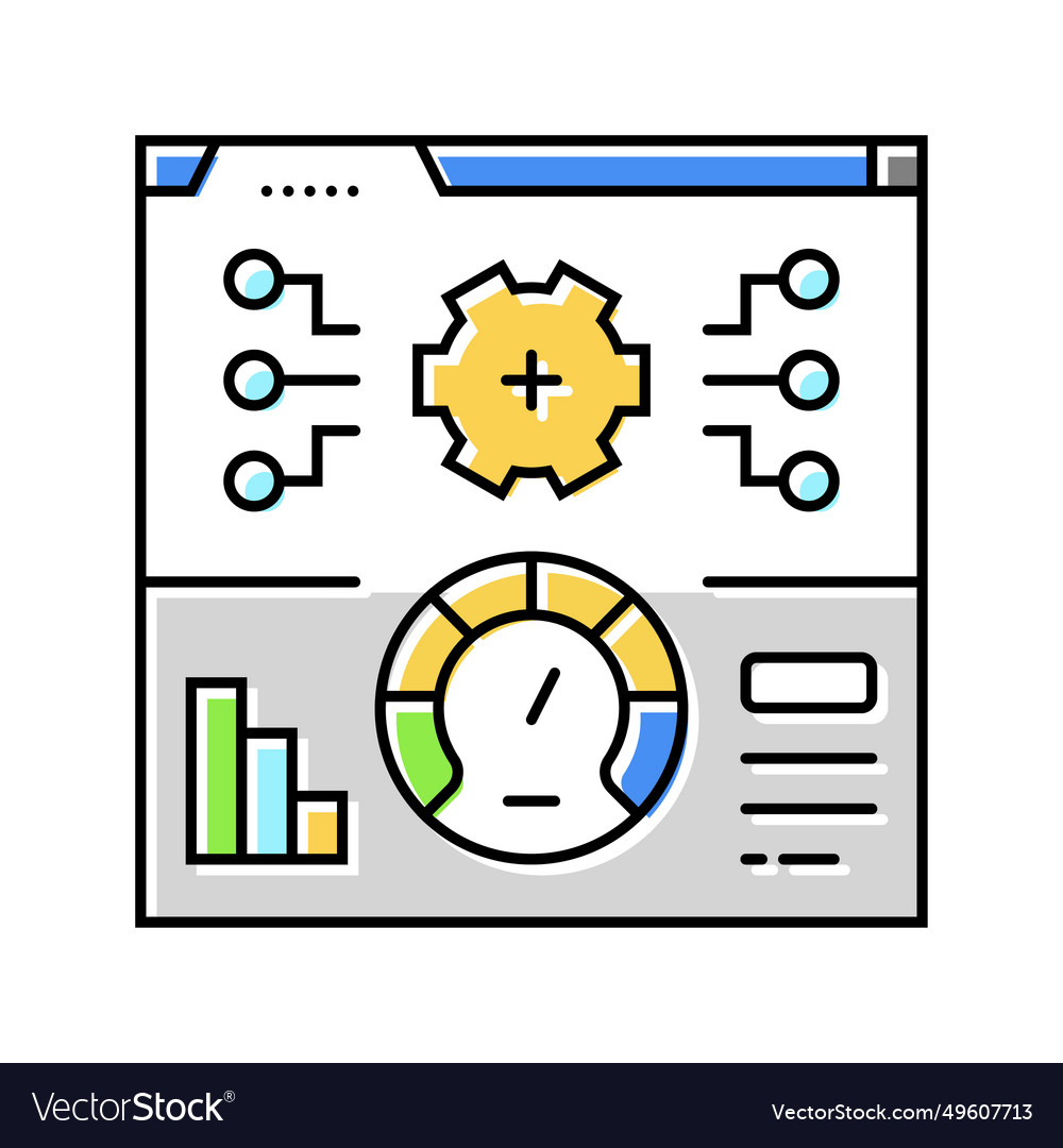 Performance testing analyst color icon vector image Performance testing analyst color icon
