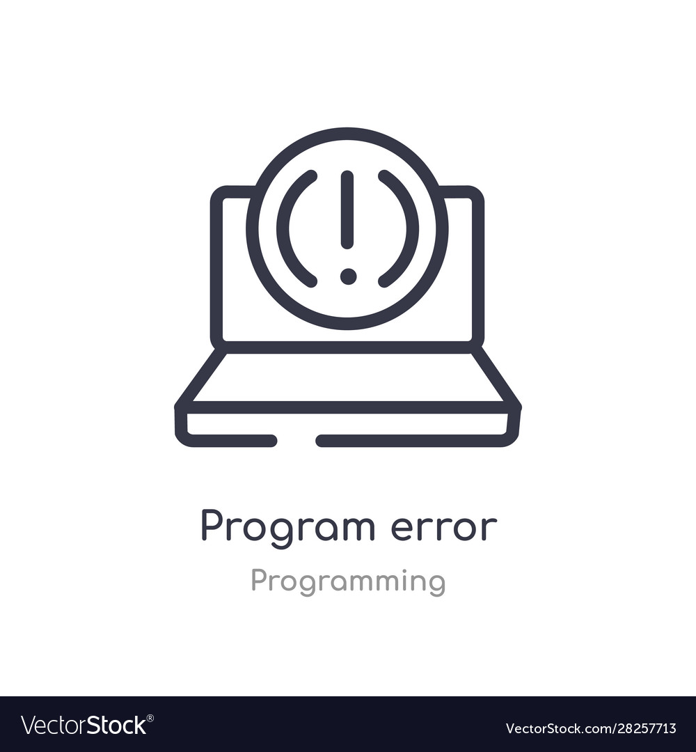 Program error outline icon isolated line from