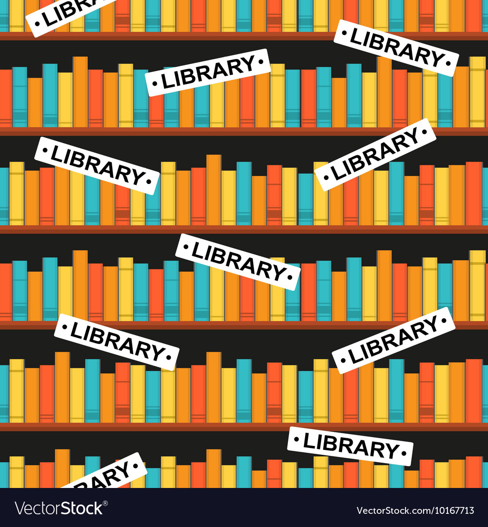 Seamless pattern with a library Royalty Free Vector Image