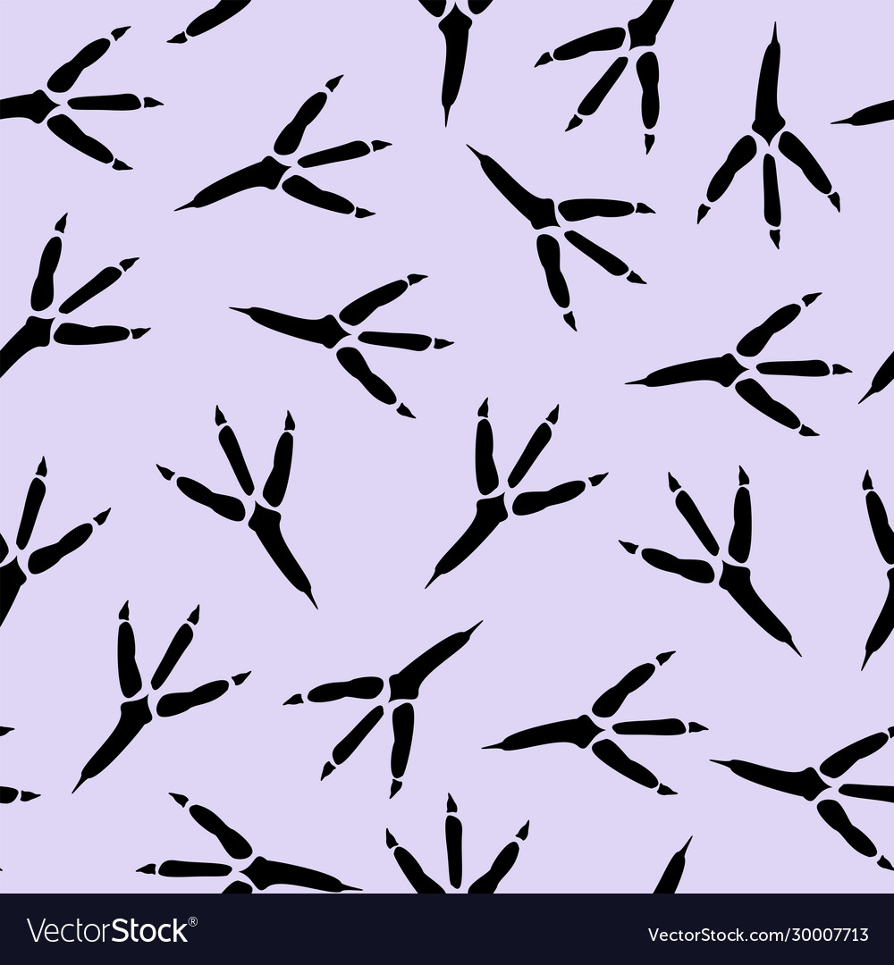 Seamless pattern with footprint a bird vector image Seamless pattern with footprint a bird