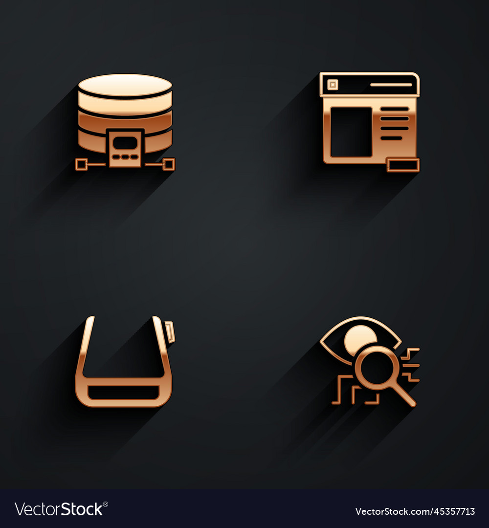 Set cloud database browser window smart glasses vector image Set cloud database browser window smart glasses