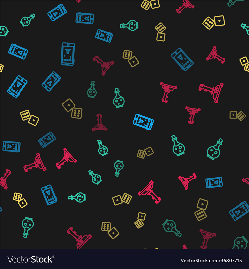 Set line mobile and playing in game bottle vector image Set line mobile and playing in game bottle