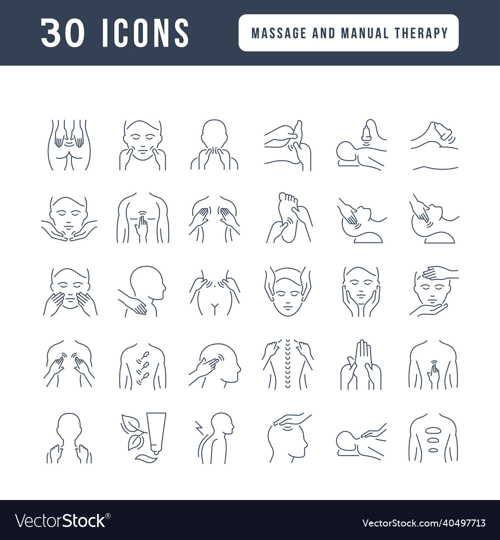 Set Of Linear Icons Of Massage And Manual Therapy Vector Image