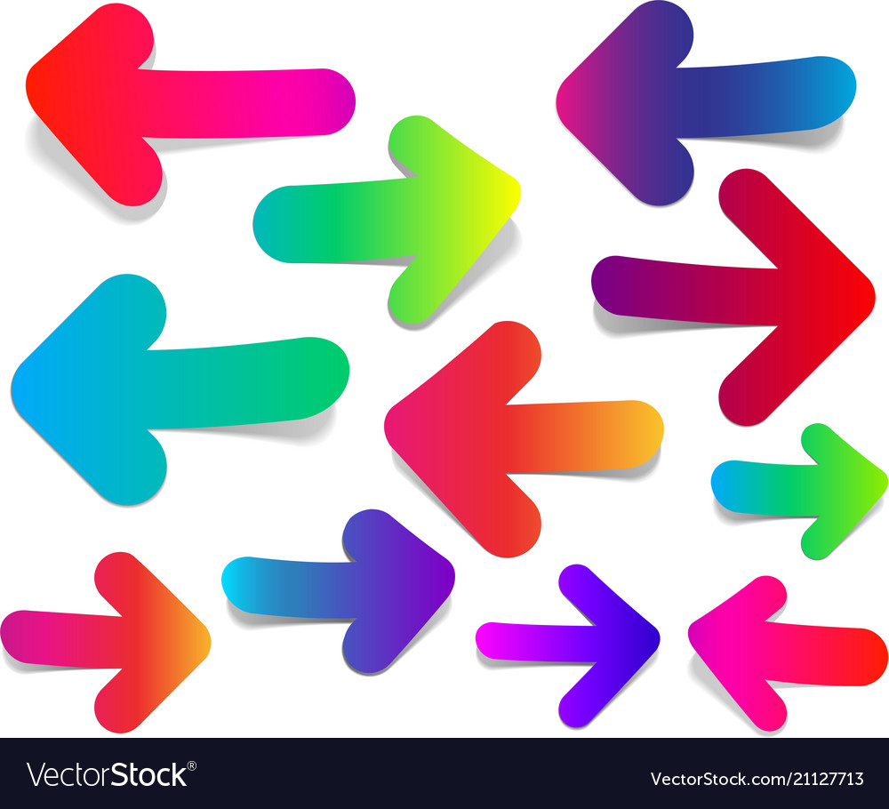 Set of straight colorful arrows Royalty Free Vector Image