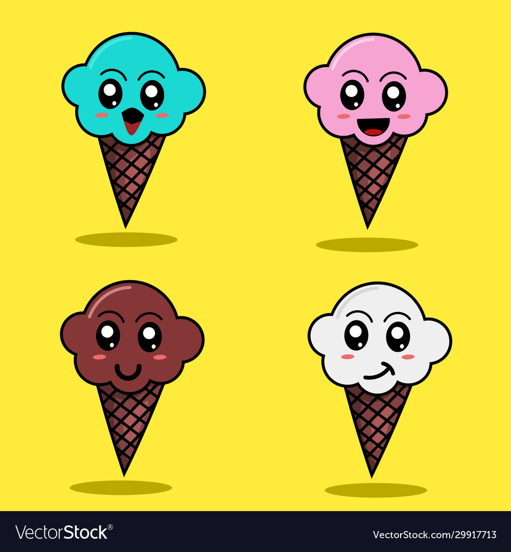 Simple design ice cream character