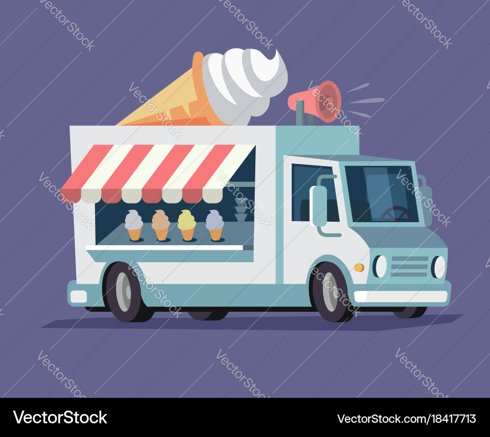 Simplified ice cream truck Royalty Free Vector Image
