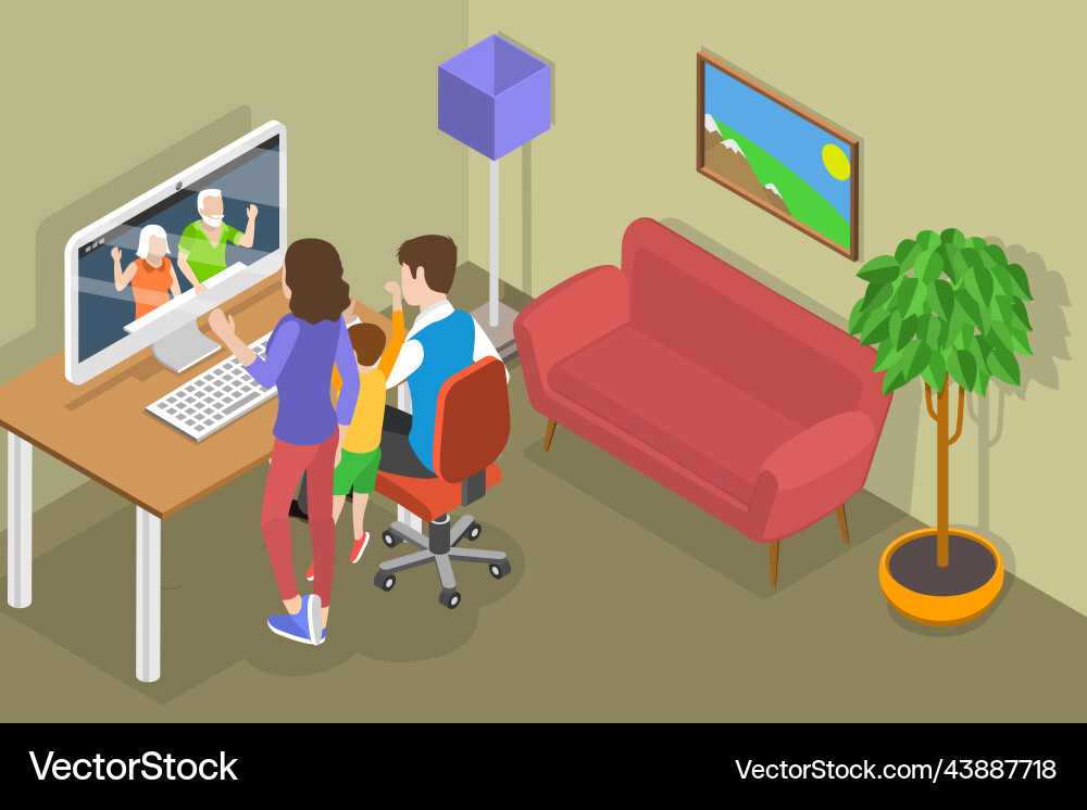 3d isometric flat conceptual Royalty Free Vector Image