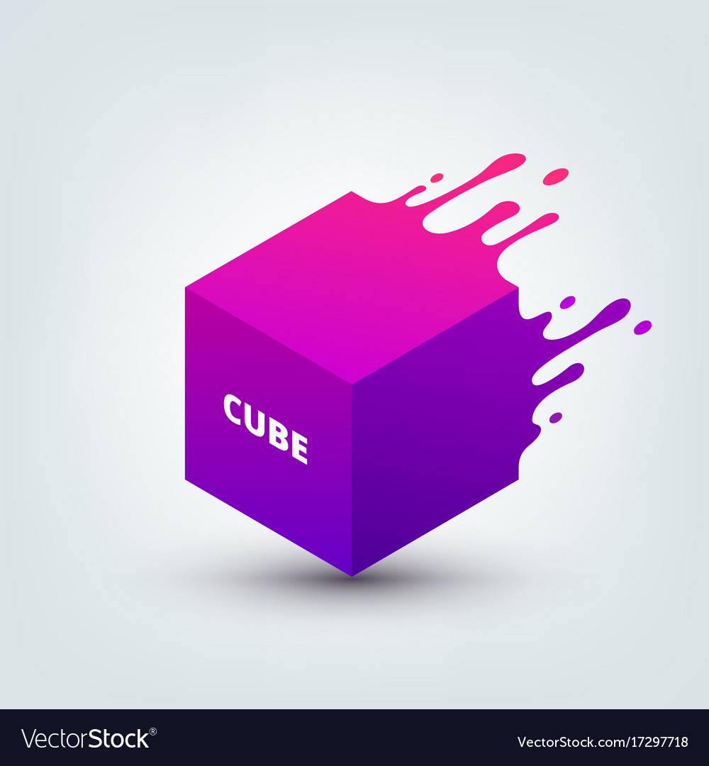 Download Abstract colored 3d cube Royalty Free Vector Image