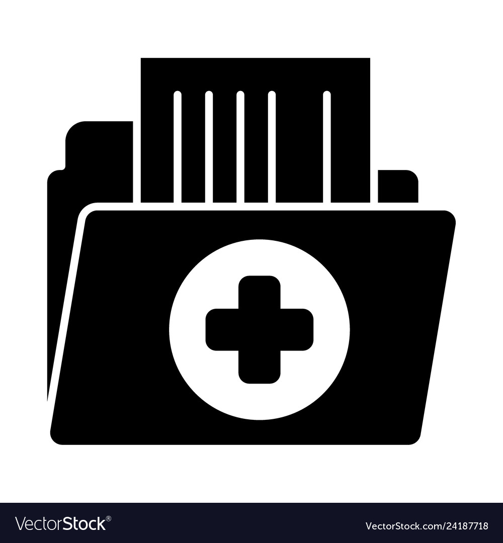 Archive report solid icon patient file vector image Archive report solid icon patient file