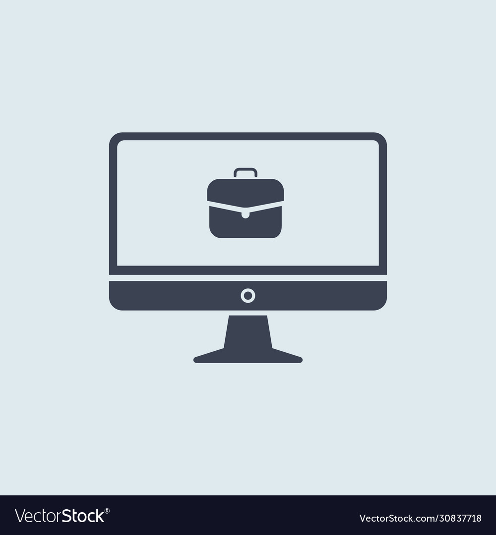 Briefcase on screen desktop computer monitor