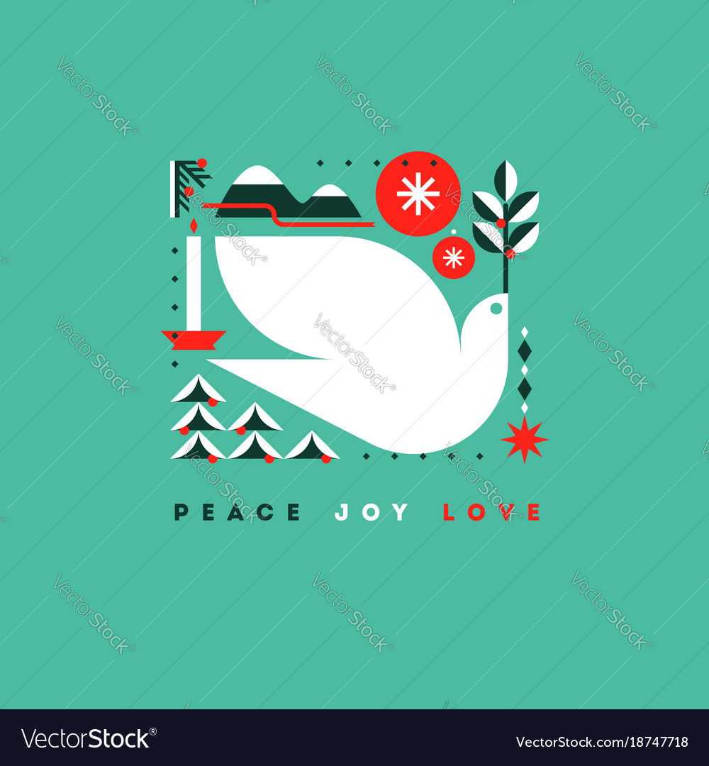 Card with holiday greetings and christmas symbols