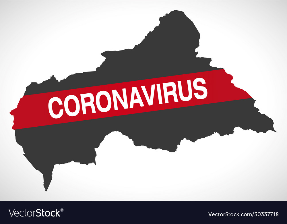 Central african republic map with coronavirus vector image Central african republic map with coronavirus