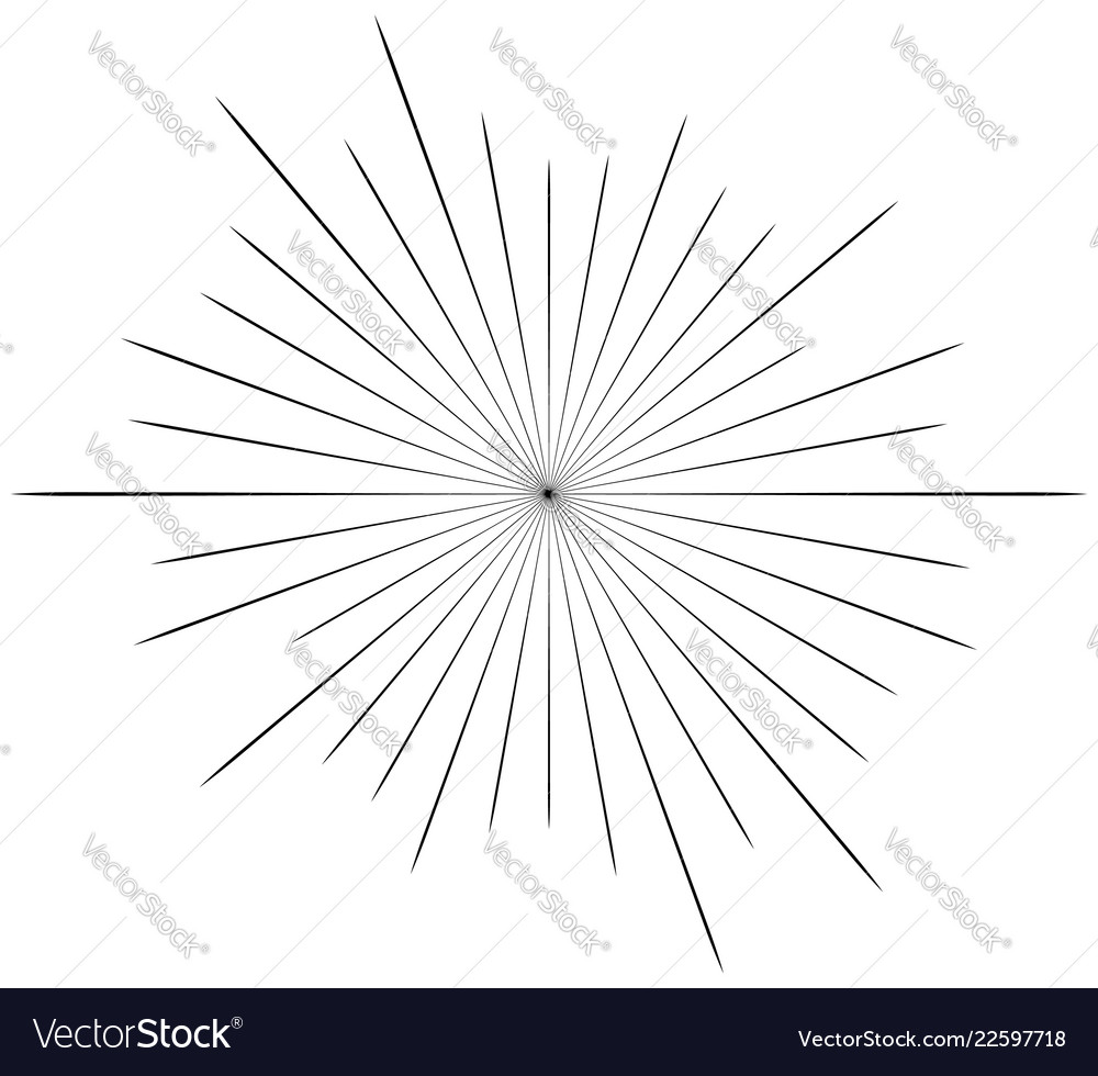 Circular radial radiating lines element abstract vector image Circular radial radiating lines element abstract