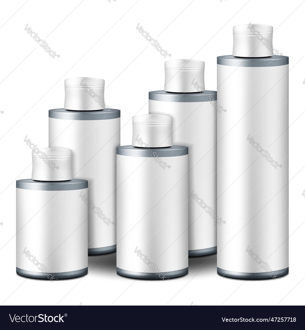 Cosmetic bottle with white label and screw cap vector image Cosmetic bottle with white label and screw cap