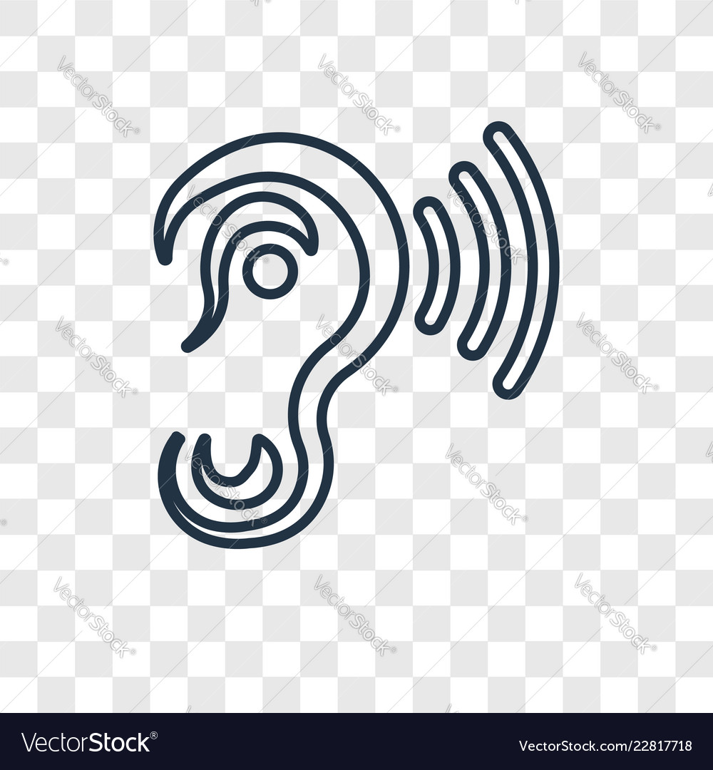 Ear with sound bar concept linear icon isolated vector image Ear with sound bar concept linear icon isolated