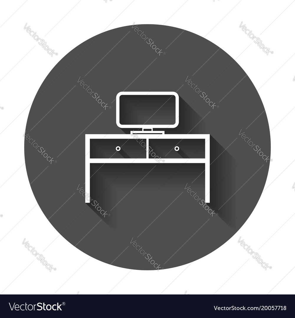 Furniture table with laptop computer icon Vector Image