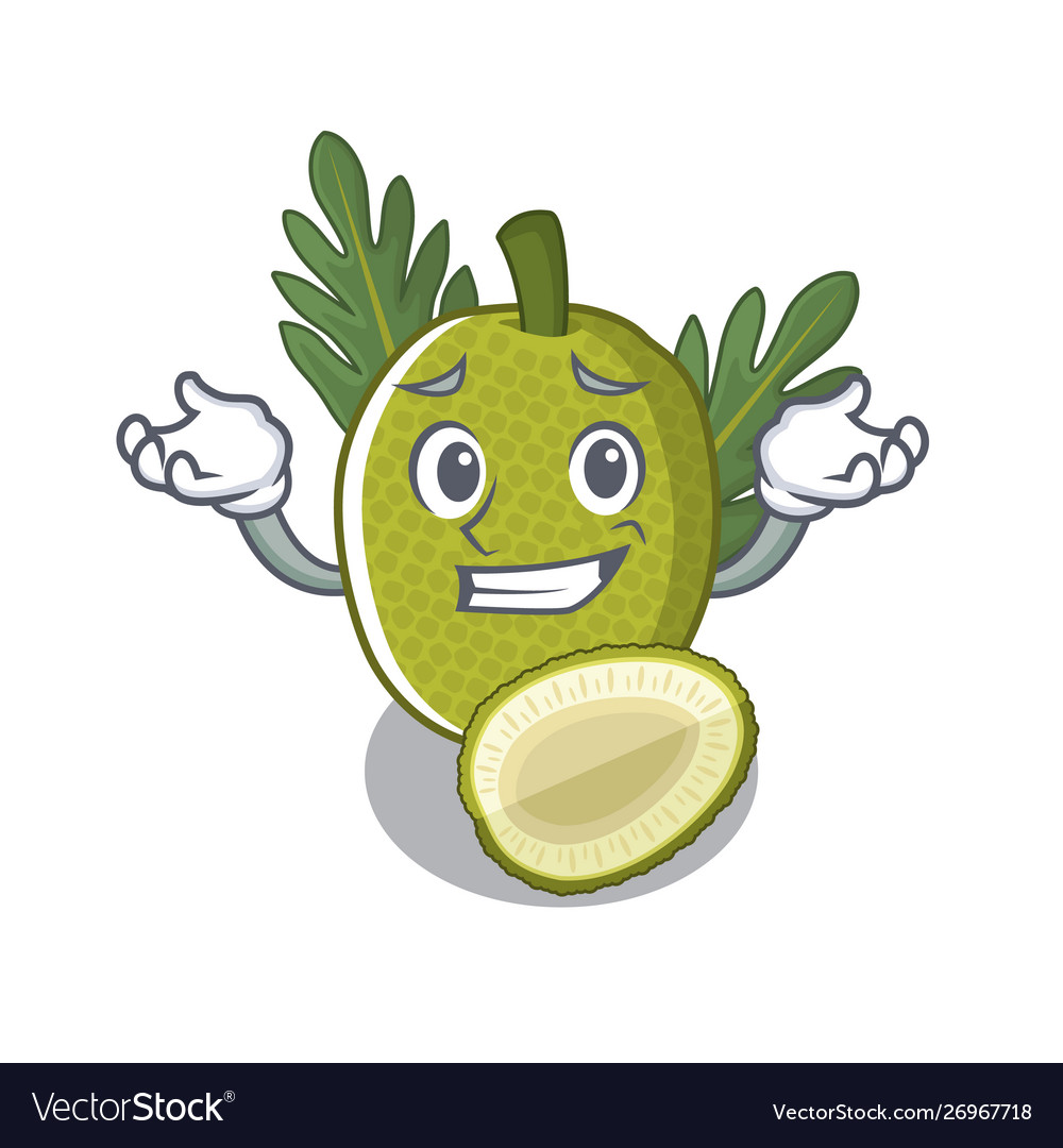 Grinning breadfruit with in character shape Vector Image Grinning breadfruit with in character shape