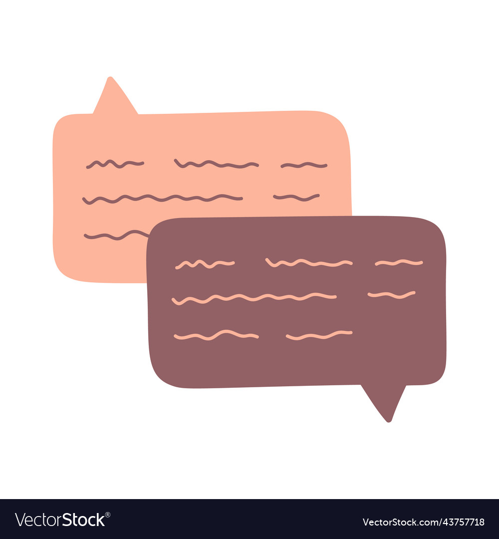 Hand draw chat dialog speech clouds cute abstract vector image Hand draw chat dialog speech clouds cute abstract