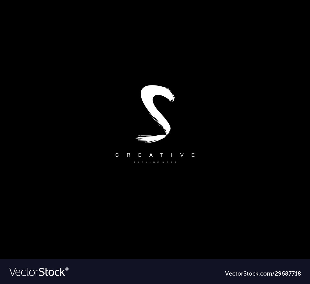 Initial s letter grunge brush logo design