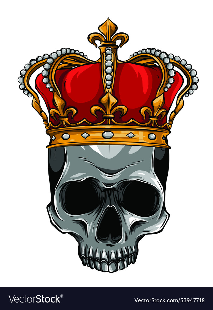 King death portrait a skull with a crown Vector Image