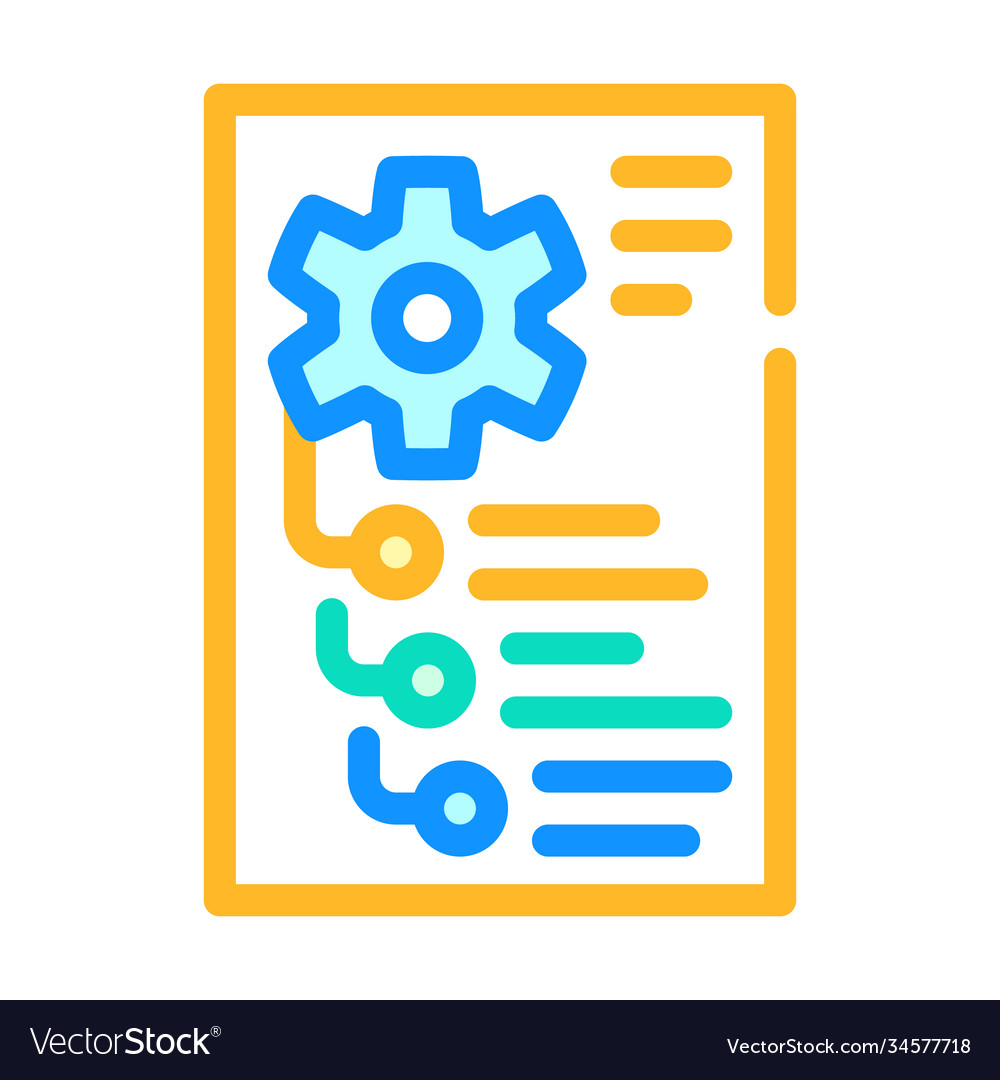 Mechanism instruction paper list color icon vector image Mechanism instruction paper list color icon