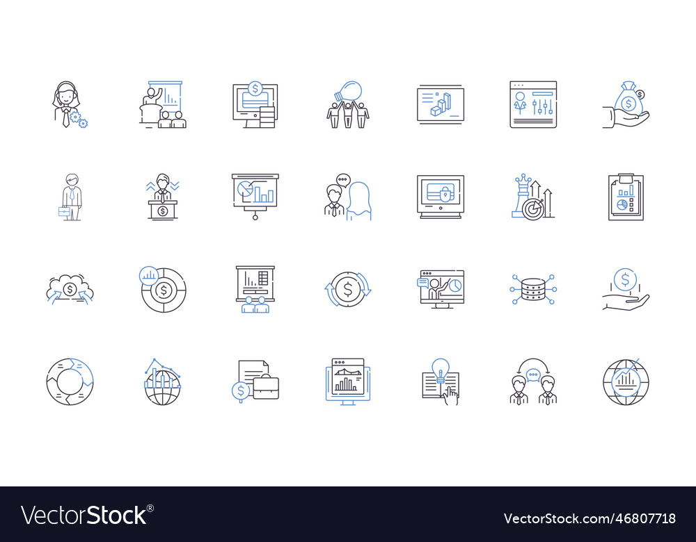 Mtary entity line icons collection cryptic Vector Image Mtary entity line icons collection cryptic