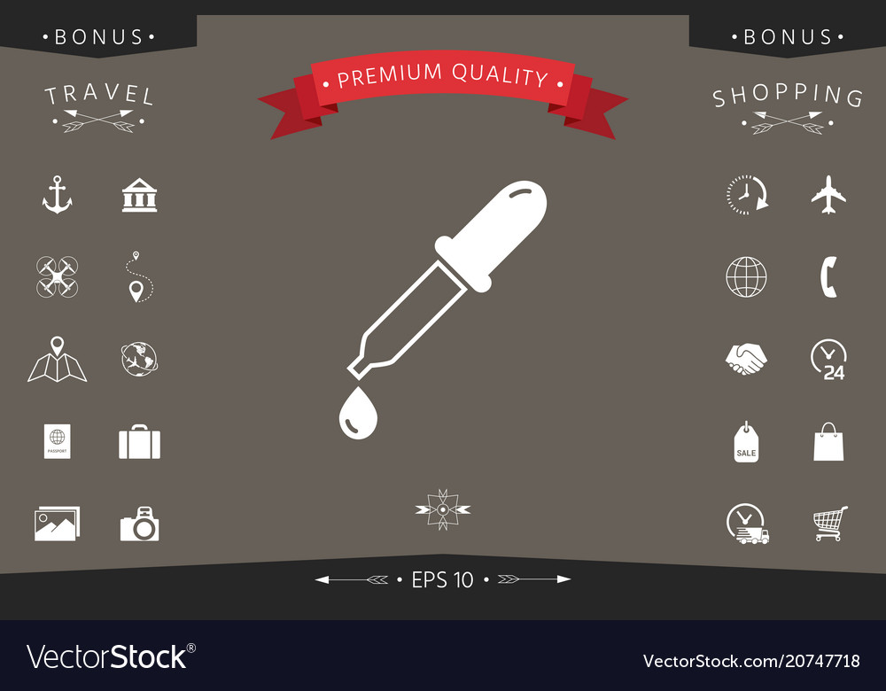 Pipette icon with drop