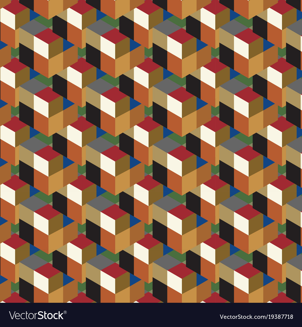 Seamless abstract cube pattern colorful design