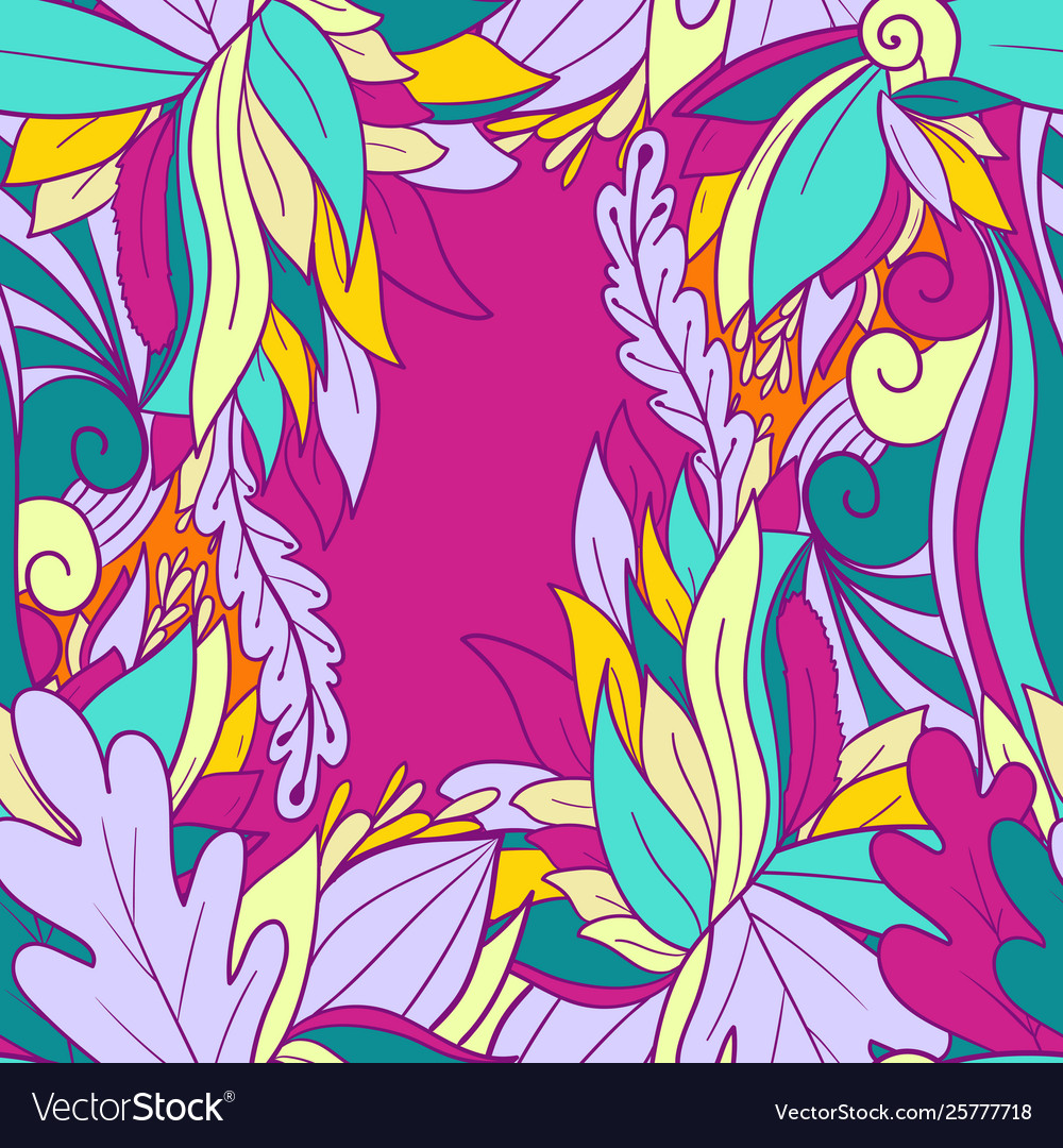 Seamless pattern background with abstract leaves