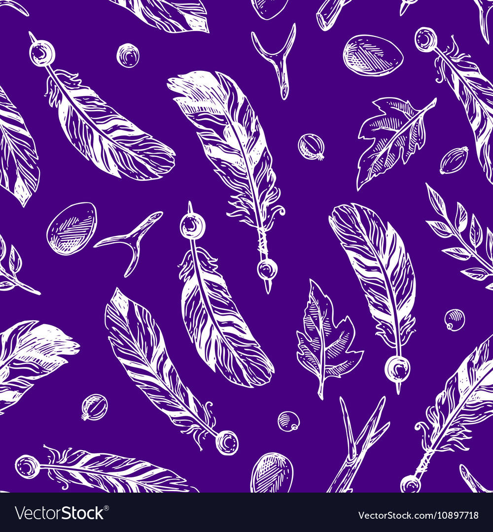 Seamless pattern feathers