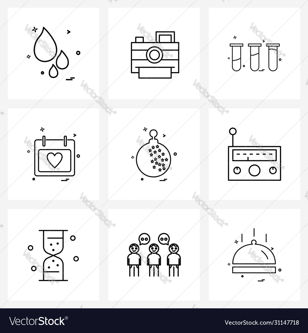Set 9 simple line icons for web and print