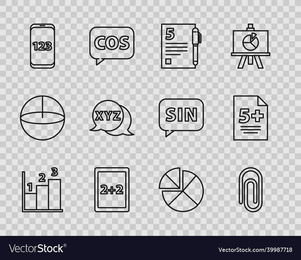Set line graph schedule chart diagram book vector image Set line graph schedule chart diagram book