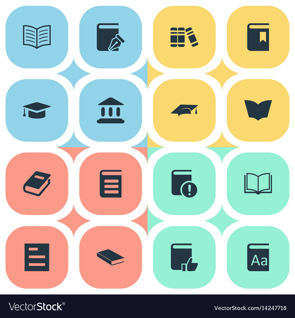 Set of simple books icons