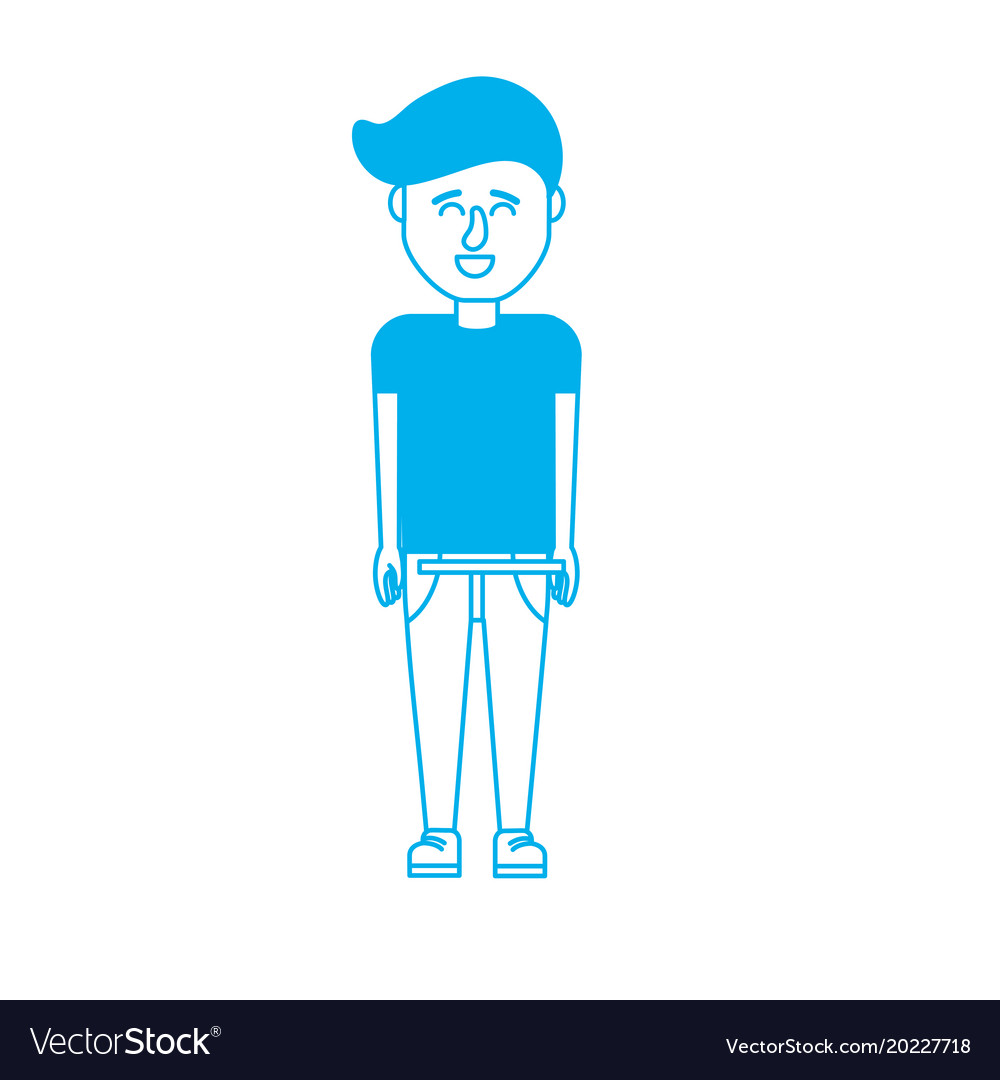 Silhouette cute man with hairstyle design Vector Image