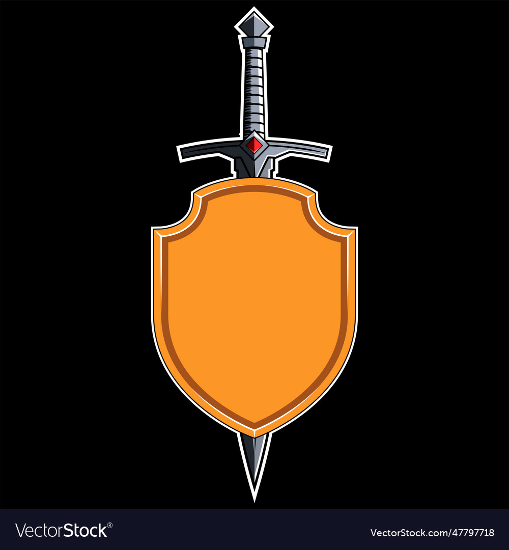 Sword and shield Royalty Free Vector Image - VectorStock