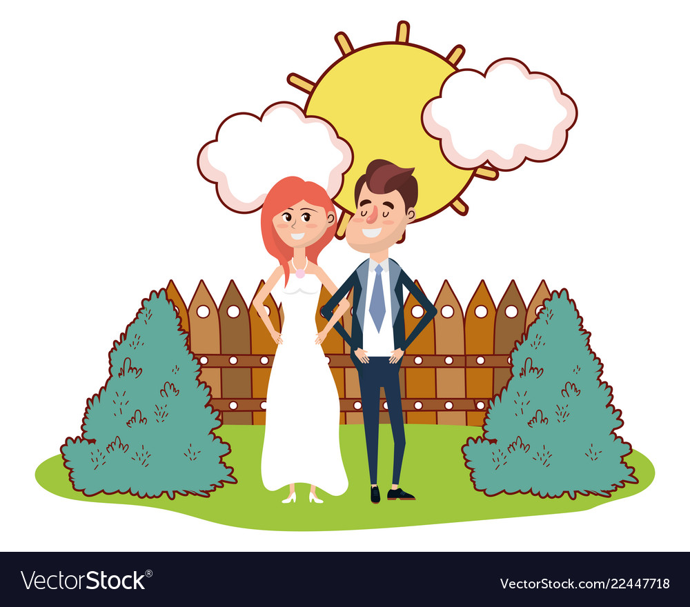 Wedding portrait cartoon