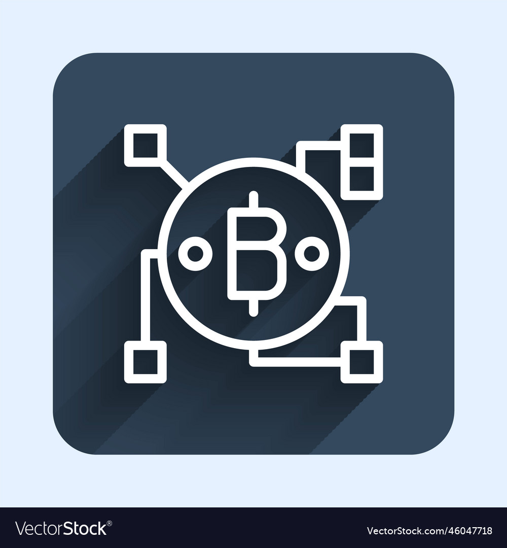 White line blockchain technology bitcoin icon vector image White line blockchain technology bitcoin icon