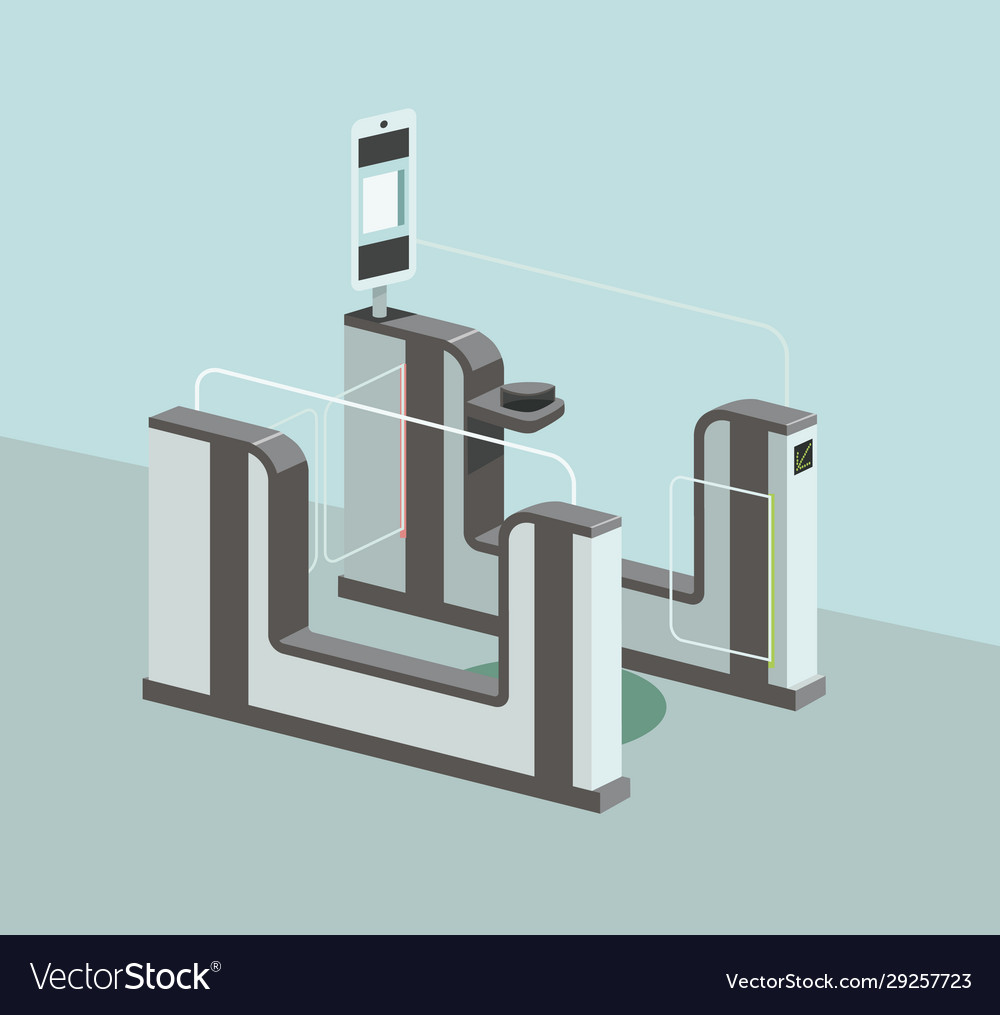 Automated Passport Border Control Gates Royalty Free Vector